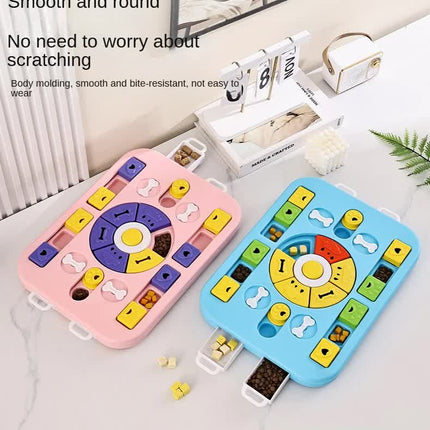 Pink Advanced Interactive Dog Puzzle Toy - Multi-Mechanism Treat Dispensing Slow Feeder for Mental Enrichment.