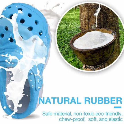 Size S Red Tough Slipper Dog Chew Toy - Natural Rubber Treat Dispenser & Teeth Cleaner for Interactive Play & Boredom Relief.