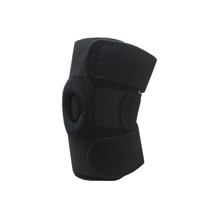 Black Adjustable Knee Brace Support (Pair) with Dual Spring Stabilizers & Patella Gel Pad - Non-Slip for Sports Running Hiking.