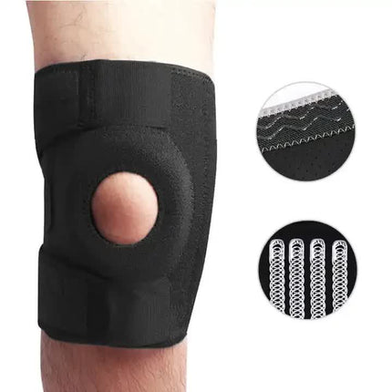 Pink Adjustable Knee Brace Support (Pair) with Dual Spring Stabilizers & Patella Gel Pad - Non-Slip for Sports Running Hiking.