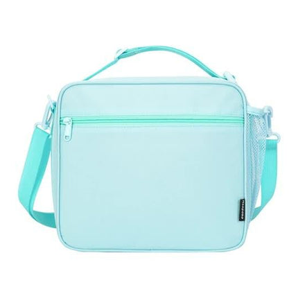 Orange Sparkling Rainbow Heart Insulated Lunch Bag for Kids - Portable School Lunch Box with Shoulder Strap.