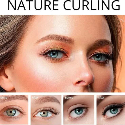 White USB-C Rechargeable Heated Eyelash Curler - Gentle Long-Lasting Lift with 2 Temperature Modes & Cute Cat Ear Design.