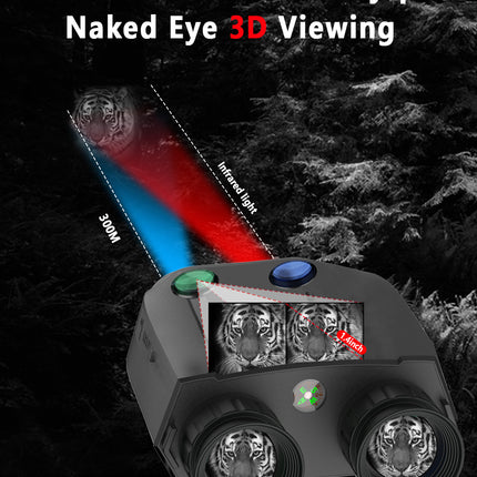 Black Professional HD Digital Night Vision Binoculars - 6X Optical Zoom, IR Illumination, Record 2.5K Video & 48MP Photos.