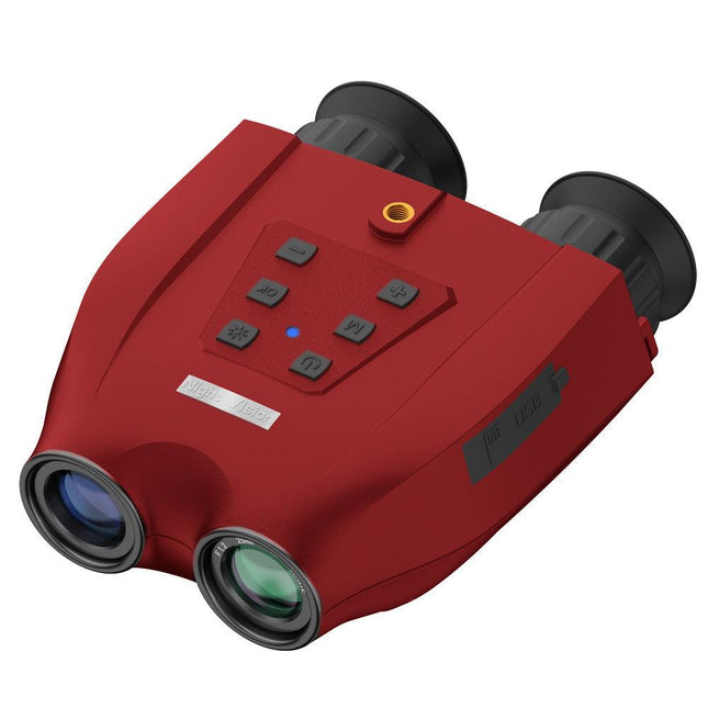 Red Professional HD Digital Night Vision Binoculars - 6X Optical Zoom, IR Illumination, Record 2.5K Video & 48MP Photos.