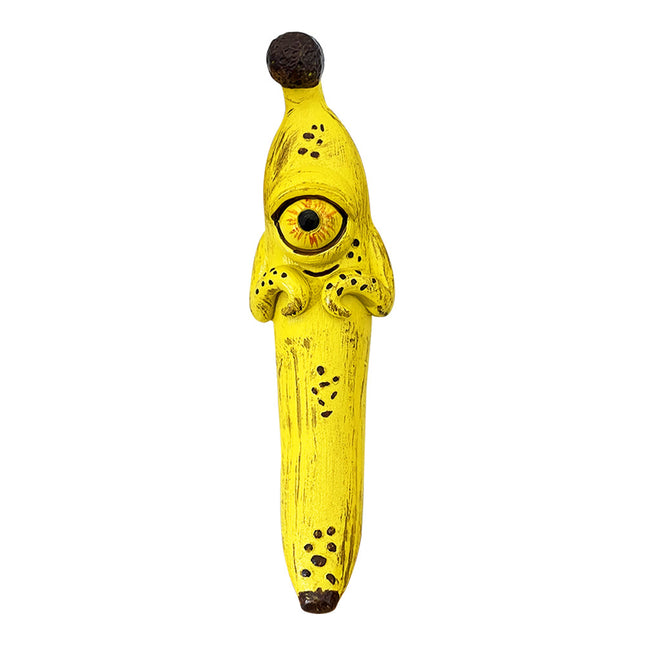 3 Pcs Style 1 Yellow Whimsical Magic Banana Monster Figurine - Quirky Resin Art Decor for Home & Party.