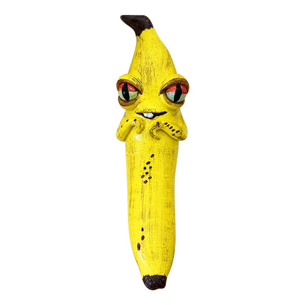3 Pcs Style 2 Yellow Whimsical Magic Banana Monster Figurine - Quirky Resin Art Decor for Home & Party.