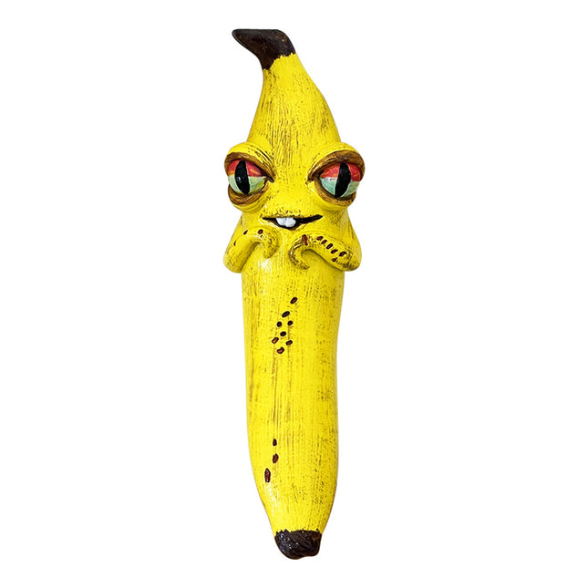 3 Pcs Style 2 Yellow Whimsical Magic Banana Monster Figurine - Quirky Resin Art Decor for Home & Party.