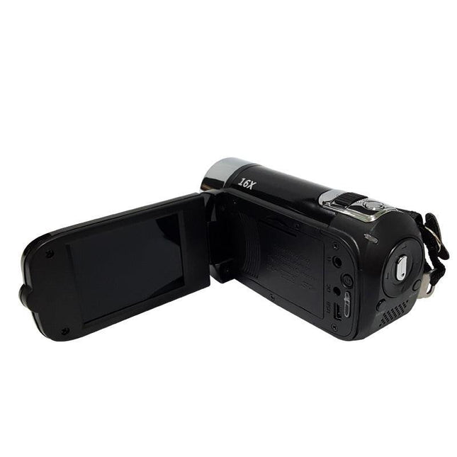 Black Capture Life's Moments: HD 1080P Digital Camcorder - 16MP Photos, 16X Digital Zoom, 2.7" LCD Screen.
