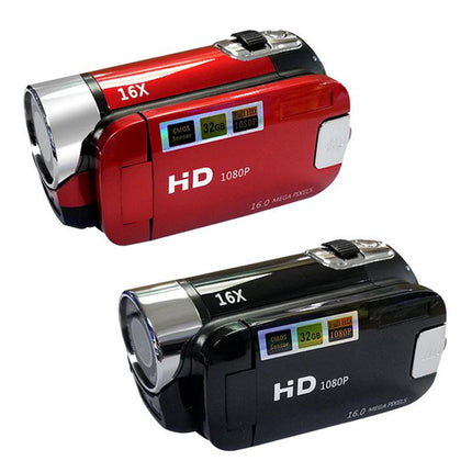 Black Capture Life's Moments: HD 1080P Digital Camcorder - 16MP Photos, 16X Digital Zoom, 2.7" LCD Screen.