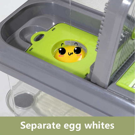 Green And Grey Ultimate 12-in-1 Multi-Functional Vegetable Slicer Dicer Chopper - Mandoline with Storage Containers & Drain Basket.