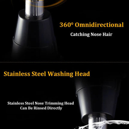 Gold and Black Versatile 4-in-1 USB Rechargeable Men's Grooming Kit - Precision Nose, Ear, Eyebrow Trimmer & Detail Shaver.
