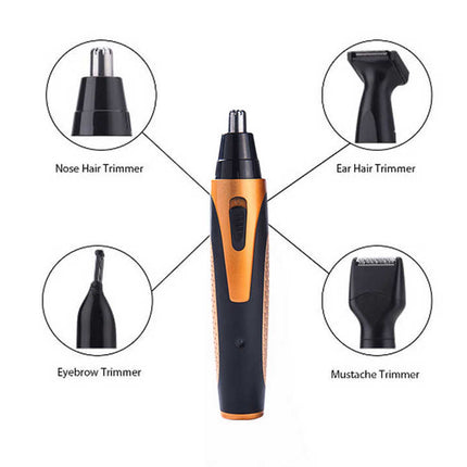 Purple and Black Versatile 4-in-1 USB Rechargeable Men's Grooming Kit - Precision Nose, Ear, Eyebrow Trimmer & Detail Shaver.
