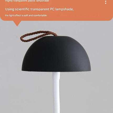 Black Three-dimensional stripes Sleek Minimalist LED Mushroom Table Lamp - Rechargeable 3-Color Touch Control, Bar & Ambient Light.