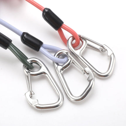 Red Pro 316 Stainless Steel Diving Reef Hook - Single, Double Combo Pack - Current Hook with Coiled Safety Lanyard.