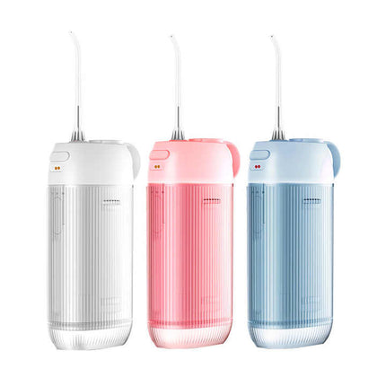 White Advanced Portable Water Flosser - USB Rechargeable Cordless Oral Irrigator, 3 Modes, IPX7 Waterproof for Travel & Home.