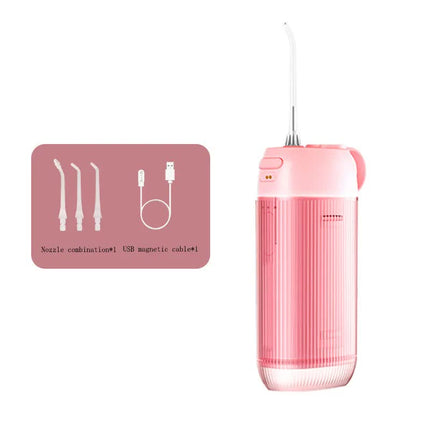 Pink Advanced Portable Water Flosser - USB Rechargeable Cordless Oral Irrigator, 3 Modes, IPX7 Waterproof for Travel & Home.