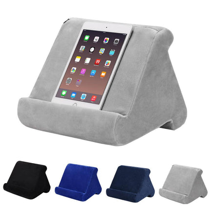 Black Soft Multi-Angle Tablet Pillow Stand - Comfy Reading & Viewing Holder for iPads, Books, eReaders.