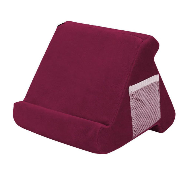 Purple Soft Multi-Angle Tablet Pillow Stand - Comfy Reading & Viewing Holder for iPads, Books, eReaders.