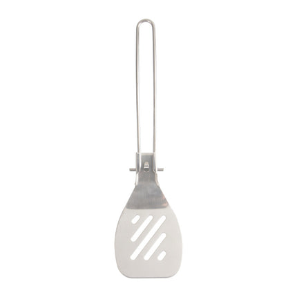 Silver 304 Stainless Steel Folding Camping Spatula  - 2 Pack Compact & Portable Outdoor Cooking Utensils.