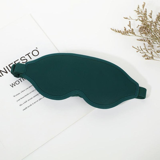 2 Pcs Green 3D Contoured Eye Mask - Total Blackout, Pressure-Free Memory Foam, Skin-Friendly & Breathable for Deep Rest.