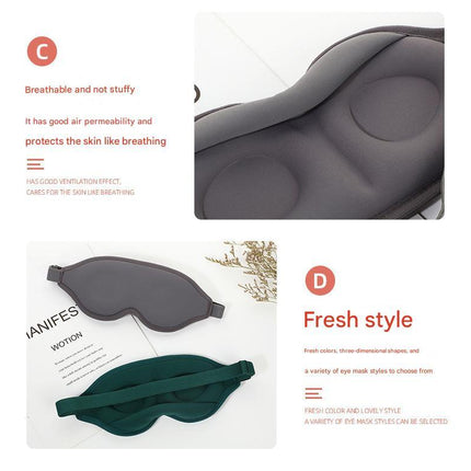 2 Pcs Green 3D Contoured Eye Mask - Total Blackout, Pressure-Free Memory Foam, Skin-Friendly & Breathable for Deep Rest.