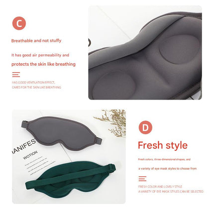 2 Pcs Grey 3D Contoured Eye Mask - Total Blackout, Pressure-Free Memory Foam, Skin-Friendly & Breathable for Deep Rest.