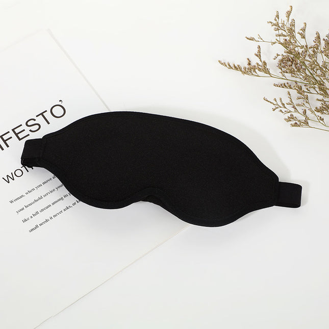 2 Pcs Black 3D Contoured Eye Mask - Total Blackout, Pressure-Free Memory Foam, Skin-Friendly & Breathable for Deep Rest.