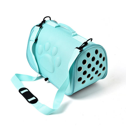Blue Stylish EVA Pet Carrier Bag - Lightweight Portable & Breathable Travel Crate for Small Dogs & Cats.