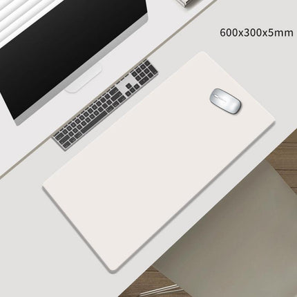 Beige Premium Large Silicone Mouse Pad - Non-Slip, 600x300mm for Office and Gaming.