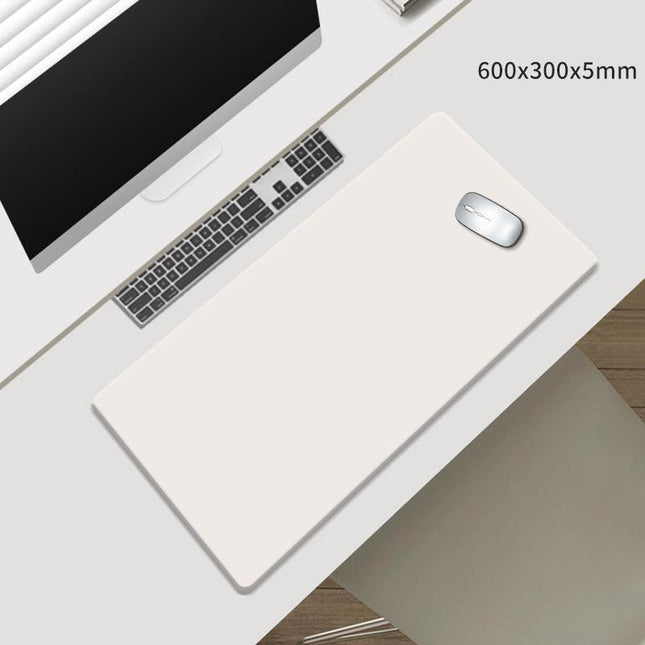 Beige Premium Large Silicone Mouse Pad - Non-Slip, 600x300mm for Office and Gaming.
