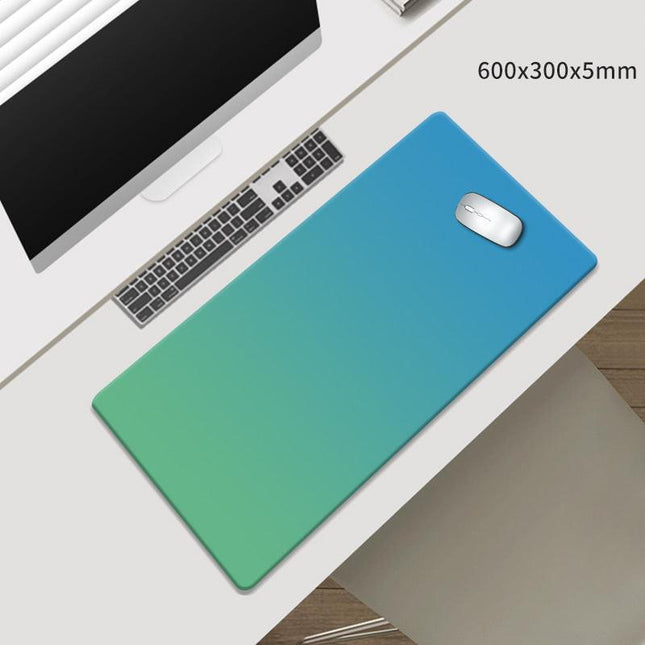 Green-Blue Gradient Premium Large Silicone Mouse Pad - Non-Slip, 600x300mm for Office and Gaming.