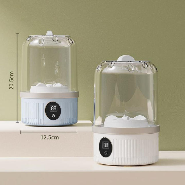 Blue Portable Mini Washing Machine - Rechargeable USB-C Electric Washer for Travel, Delicates & Socks.
