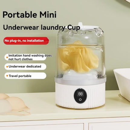 Blue Portable Mini Washing Machine - Rechargeable USB-C Electric Washer for Travel, Delicates & Socks.
