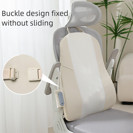 Grey Slim Wireless Shiatsu Back Massager Cushion - Rechargeable Heated Massage Pad for Full Back Relief.
