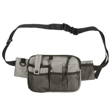 Grey and Black Nurse Utility Belt Bag - Multi-Pocket Medical Organizer Waist Pack for Tools & Essentials.