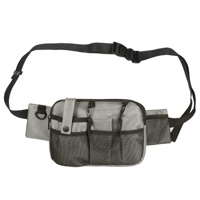 Grey and Black Nurse Utility Belt Bag - Multi-Pocket Medical Organizer Waist Pack for Tools & Essentials.