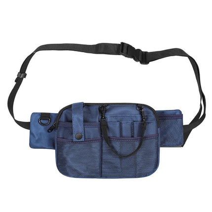 Dark Blue Nurse Utility Belt Bag - Multi-Pocket Medical Organizer Waist Pack for Tools & Essentials.