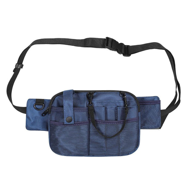 Dark Blue Nurse Utility Belt Bag - Multi-Pocket Medical Organizer Waist Pack for Tools & Essentials.