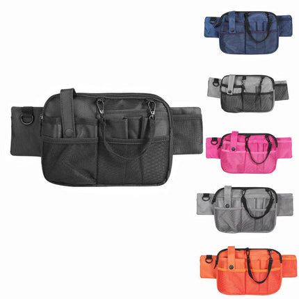 Dark Blue Nurse Utility Belt Bag - Multi-Pocket Medical Organizer Waist Pack for Tools & Essentials.
