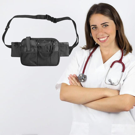 Orange Nurse Utility Belt Bag - Multi-Pocket Medical Organizer Waist Pack for Tools & Essentials.
