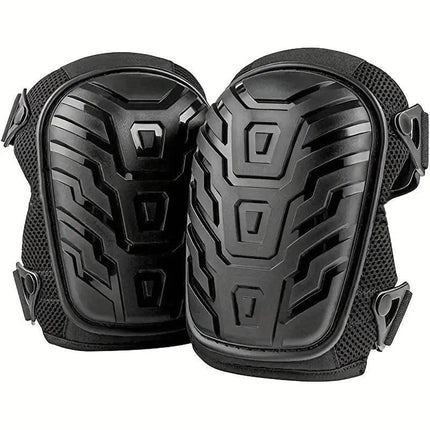 1 Pair Black Professional Hard Shell Knee Pads - Heavy Duty Protection for Work, Construction, Gardening & Outdoor Sports.