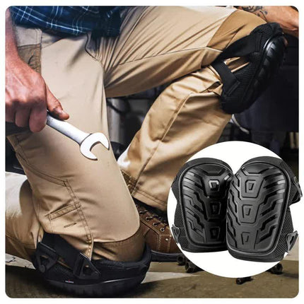 1 Pair Yellow Professional Hard Shell Knee Pads - Heavy Duty Protection for Work, Construction, Gardening & Outdoor Sports.
