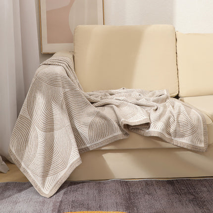 Khaki Luxurious Paisley Jacquard Throw Blanket - Soft Wool Blend with Tassels, 120x150cm, Lightweight Sofa & Nap Blanket.