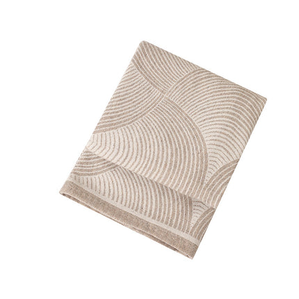 Khaki Luxurious Paisley Jacquard Throw Blanket - Soft Wool Blend with Tassels, 120x150cm, Lightweight Sofa & Nap Blanket.