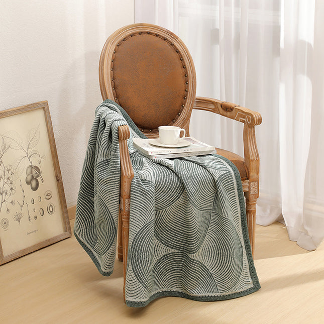 Green Luxurious Paisley Jacquard Throw Blanket - Soft Wool Blend with Tassels, 120x150cm, Lightweight Sofa & Nap Blanket.