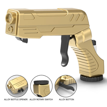 Gold Champagne & Beer Spray Gun - Ultimate Party Starter & Drink Dispenser with Bottle Opener.