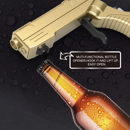 Gold Champagne & Beer Spray Gun - Ultimate Party Starter & Drink Dispenser with Bottle Opener.