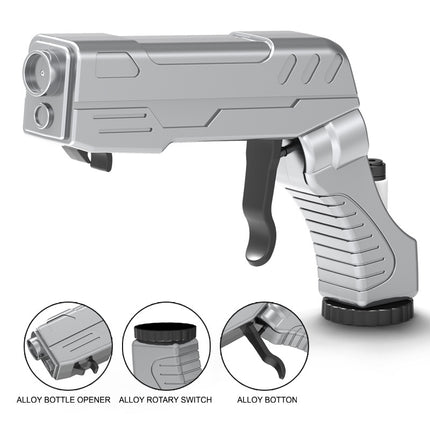 Silver Champagne & Beer Spray Gun - Ultimate Party Starter & Drink Dispenser with Bottle Opener.