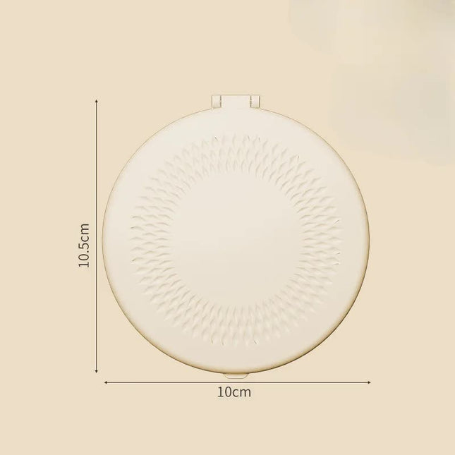 Yellow LED Travel Makeup Mirror - Rechargeable Compact Mirror with 3 Color Lights, 1x/5x Magnification & Smart Auto On/Off.