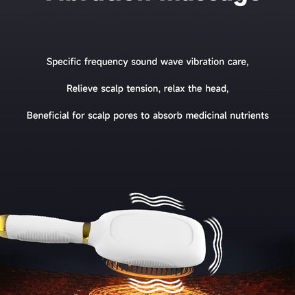 White Advanced 3-in-1 Scalp & Hair Care Massage Comb - Red Light Therapy, EMS Microcurrent & Vibration for Healthy Hair Growth.